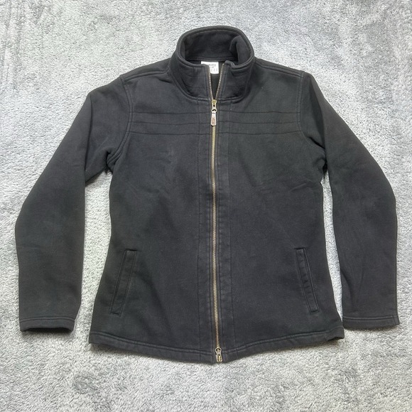 Columbia Jacket Womens LARGE Black Full Zip Fleece Lined‎ Outdoor Pockets - Picture 1 of 12